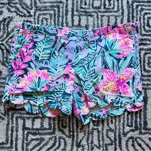 Lilly Pulitzer Pink and Blue Floral Magnolia Shorts - Slathouse